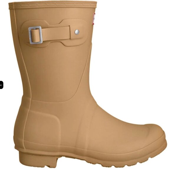 Hunter Original Short Rubber Gravel/Biscuit Wellington Rain Boots - Picture 3 of 6